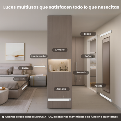 3×1 Barras de luz con sensor, luz inmediata sin esfuerzo
