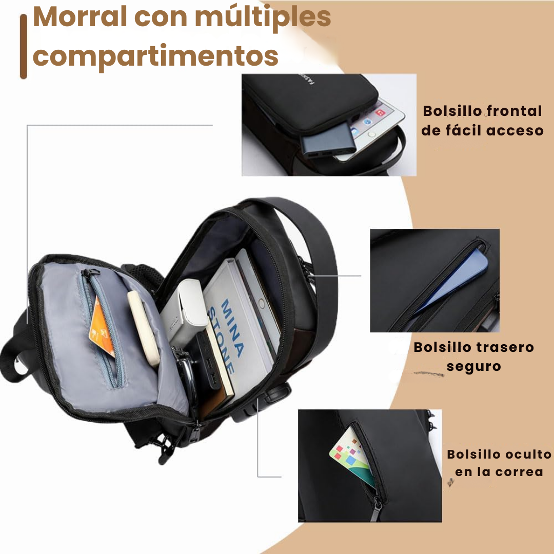 Combo Urban Pro: Morral Antirrobo + Power Bank + Tarjetero ¡De Regalo!