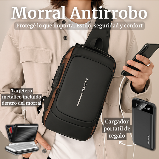 Morral antirrobo con USB: protección total y carga rápida diaria